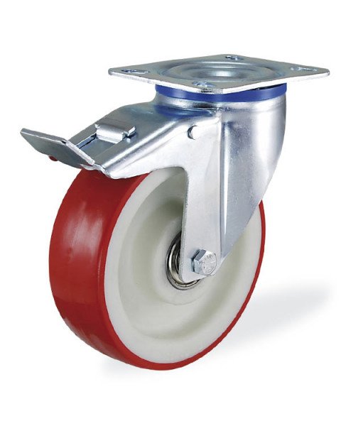 Колёсная опора KAMA 3202-PUR-125-F18 с тормозом