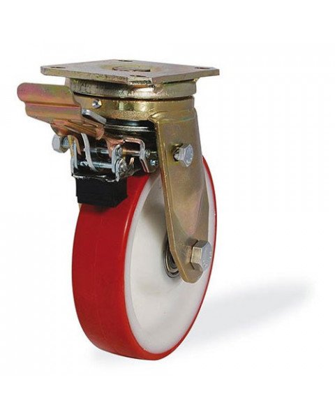 Колёсная опора KAMA 4302-PUR-200-F09 с тормозом